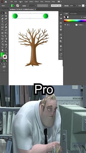 Tree Leaves Illustration in Adobe Illustrator Tutorial #shorts