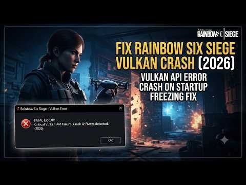 Fix Rainbow Six Siege X Vulkan Crash (2026) | Vulkan API Error, Crash on Startup & Freezing Fix