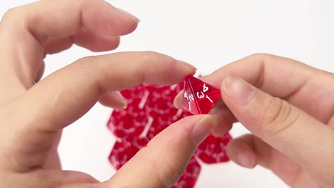 60PCS Red Four Sided D4 Dice for D&D TRPG Cup Games, Multi Gem Polyhedral Triangular Mini Acrylic Dice Set Suitable for Board Table RPG Gaming Theme Parties Gatherings Bar Gift for Friends Family