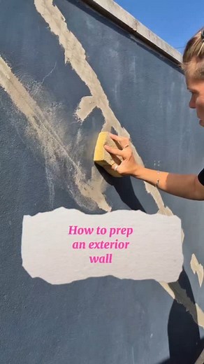 2.8K views · 117 reactions | Anorher exterior and more @emperor_paint The dark one this time (Anthracite) Full prep completed on the playhouse and the wall 14m x 2m x 6 pillars (its a monster) Nack at it monday with @laura__kirby because she loves the graft too!! Shout out to @toupret for the masonry repair filler, such a great exterior product | The Female Touch | Facebook