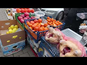 Market in Chernivtsi. Prices for products, vegetables 🍎 and fruits and Christmas trees.🎄