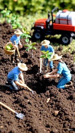 Tiny Farmers Grow Apples 🍎 Full Apple Farming Story in Miniature World