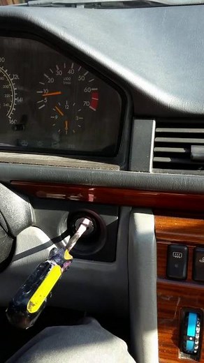 Removing lock tumbler with no key from 1992 Mercedes 300e part 1