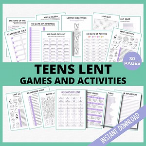 Lent Games and Activities for Teens, Lent Bundle for Older Kids, Teenager Activity Printables, Lent Church Bible Games - Etsy