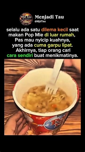 Ternyata Ada Dilema Kecil Saat Makan Pop Mie