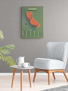 California Golf Top 50 Courses Map - Etsy