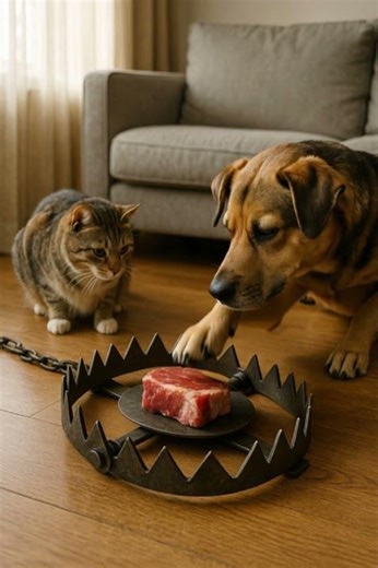 Will the Cat and Dog Stay Calm When They See the Bait 🐱🔇