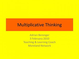 Multiplicative Thinking - SlideServe