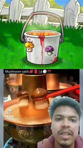 Lava bucket challenge w/ puff-shroom #pvz #plantsvszombies