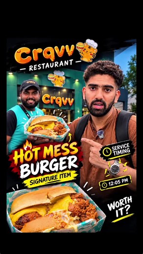 I tried Cravv Hot Mess ! 😛 (Signature Burger Of them) . . . #burger #burgerlover #cravv #fastfood #review