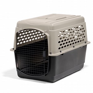Petmate Vari Large Plastic Portable Dog Kennel Airline Friendly Pet Carrier, 40" for Pets 70-90 lb, Taupe/Black - Walmart.com