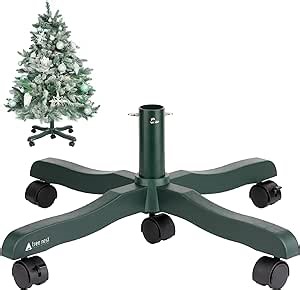 Tree Nest Christmas Tree Stand Base for Artificial Trees with Rolling Wheels Movable Xmas Fake Tree Stand Holder for up to 6.5ft Artificial Tree Stand Replacement (Green)