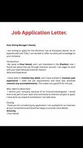 74K views · 360 reactions | Job Application Letter. | Learning With Pleasure | Facebook