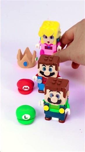 Lego Mario Brothers and Peach finding hat #supermario #fun #lego