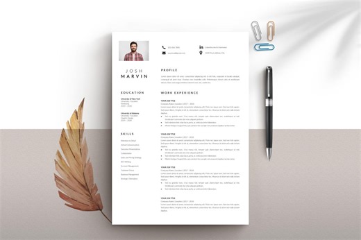 Basic Resume Template | Word and Pages | Minimalist, Editable, Cover Letter & References Included - Etsy