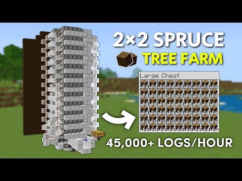 Best 2×2 Spruce Tree Farm In Minecraft Bedrock 1.21 | No Slime or Honey needed!