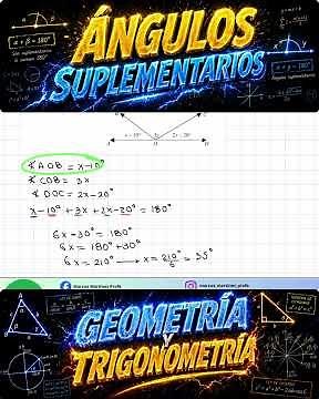 ángulos suplementarios #geometria #aprender #matematicas