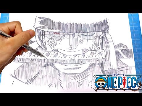 【イラスト】(ワンピース)ロロノア・ゾロの描き方！簡単なイラストの描き方！Drawing One Piece Art