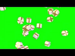 Gifts falling green screen Christmas overlay