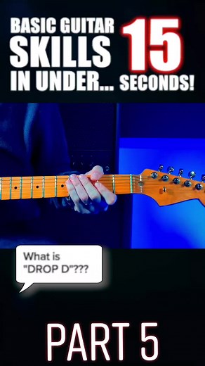 Learn Drop D Guitar Tuning in 15 Seconds! | Guitar Tutorial for Beginners