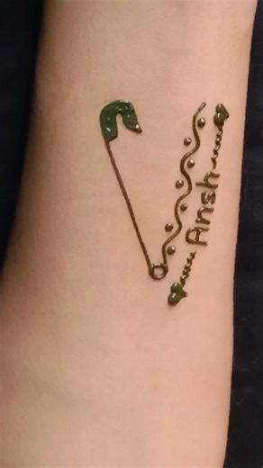 Beautiful Ansh name tattoo mehndi design 💚 #mehndi #ytshorts #hennatatto #trending #viralshort