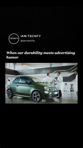 Techify on Instagram: "Fiat’s 2016 ad stages a sterile lab where engineers aggressively test the 500S for toughness, then cuts to a quiet real life moment where the same force suddenly feels familiar and uncomfortably human. The campaign used exaggerated lab experiments to mirror everyday stress, positioning the Fiat 500S as durable enough to handle both controlled tests and unpredictable moments while leaning heavily on visual humor rather than technical specs. Credits: Fiat #cars #technology #