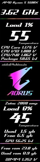 aida64 sensor panel template aorus (rgb effect 480x1920)