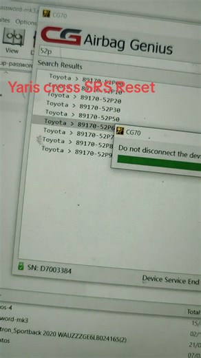 Yaris cross SRS crash data Reset 89170-52P50 #unfreezemyacount #viralvideos #shortvideo