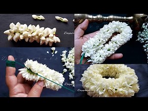 4 Different jasmine flower flower garlands/mallipoo/veni/Gajra/bridal flowers/pelli poolajada/DIY
