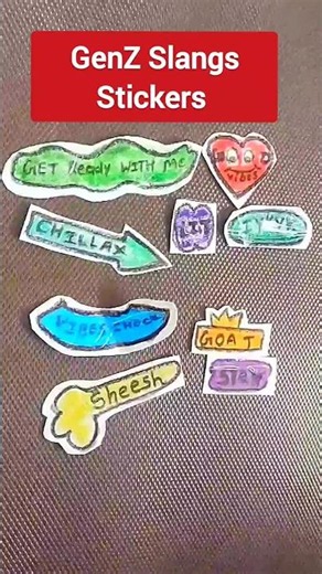 DIY Gen Z Slang Stickers 😎✨ | Easy Handmade Aesthetic Sticker Ideas