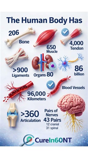 Amazing Human Anatomy Numbers You Must Know | Quick Revision Guide #shorts #ytfeeds Now #healthydiet
