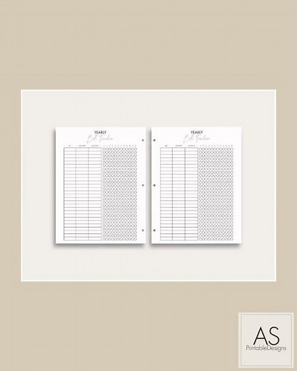 Bill Tracker Printable: Letter Size Yearly Budget Planner (PDF Download)