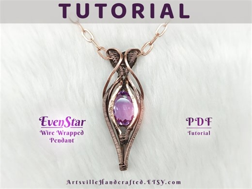 Evenstar Pendant Tutorial PDF Step by Step Instructions Original Design by Artsvillehandcrafted Wire Wrap Pendant Jewellery Making Tutorial - Etsy