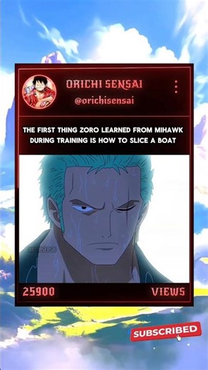 zoro after training with mihawk #zoro #mihawk #onepiece