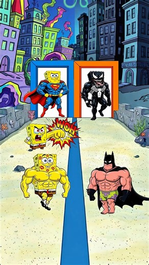 Super Bob 🦸 Vs Patric Batman 🦇 #spongebob #shorts #funny