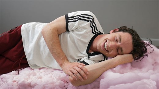 Watch what happens when man sleeps on cotton candy