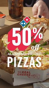 Get all Domino’s pizzas for 50% off menu price this week only. We’ll let that sink in for a minute. Ready? Order now! | Domino's Pizza | Facebook