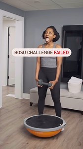 Not as easy as it looks 😅🤣 PSA: Standing on the platform side of the trainer is an advanced exercise you guys! Regardless @drnaanaboakye has us actually loling with this one. 😭 But on a serious note- we all remember our first time squatting on the platform side of the trainer. The unstable surface recruits your deep core stabilizers as well as synergy between your abductors and adductors to keep the ball still. If you’re not recruiting these muscles, you’re likely to shake/quiver a bit. 🫨😬 