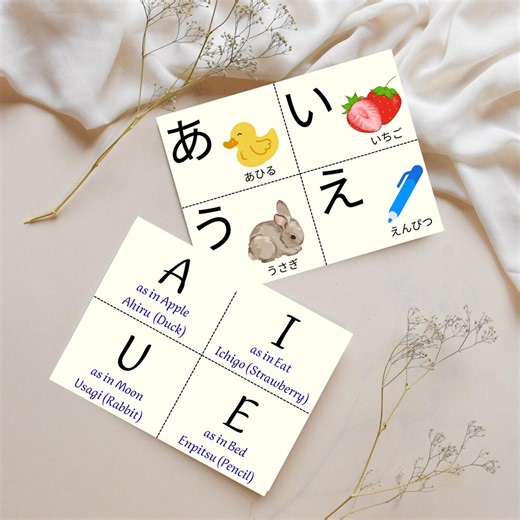 ひらがなアルファベットフラッシュカード（印刷可能）、初心者向け日本語フラッシュカード、モンテッソーリホームスクール学習、デジタルPDFダウンロード - Etsy 日本