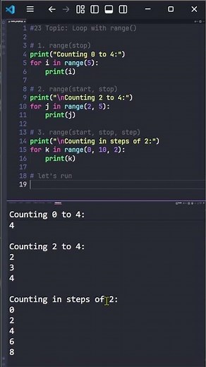 [23] Python Loop with range 🔢 | Codex People #Shorts #Python #coding #programming