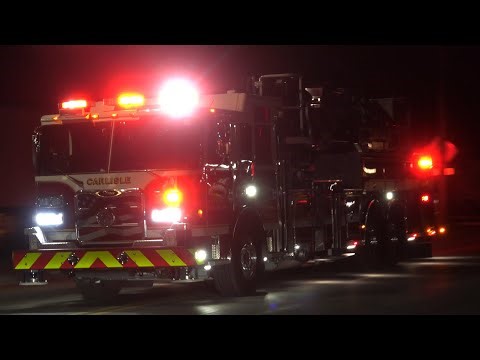 Carlisle Fire Company Tower Ladder 42 Responding