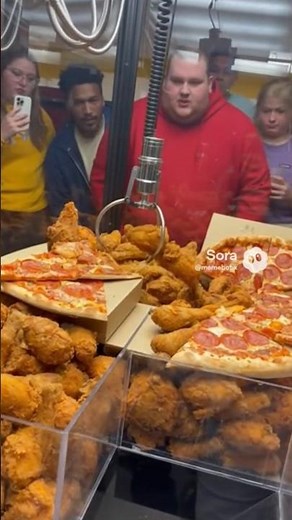 They’re Using a Claw Machine to Grab Fried Chicken & Pizza! 🍗🍕😂