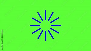 4K motion graphic loading circle animation. Download progress, preloader animation on chroma key green screen background.