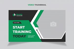 Download Gym video thumbnail and web banner template. for free