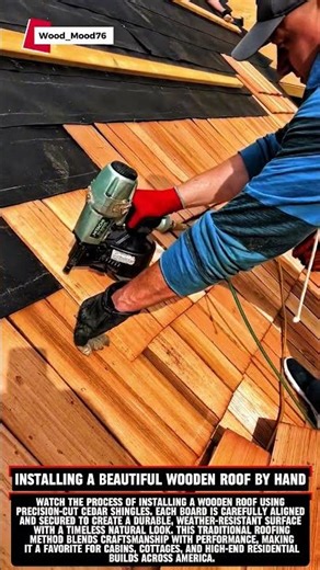 Installing a Beautiful Wooden Roof by Hand #WoodRoof #CedarShingles #RoofInstallation #woodworking
