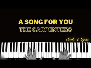 A Song For You - The Carpenters | Piano Cover Accompaniment Backing Track Tutorial Instrumental