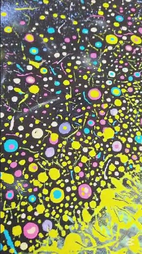 Abstract Acrylic Process Painting with Splatter & Neon Colors