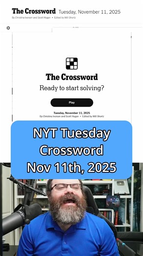 NYT Crossword Tuesday, Nov 11th, 2025 #crossword #NYTGames #rangsk | Rangsk Puzzles