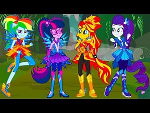 My Little Pony Equestria Girls Mane 7 Transforms into Legend of Everfree - Coloring Videos For Kids
