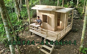 在森林里建造一座美丽温暖的木屋 - 独自山地生活